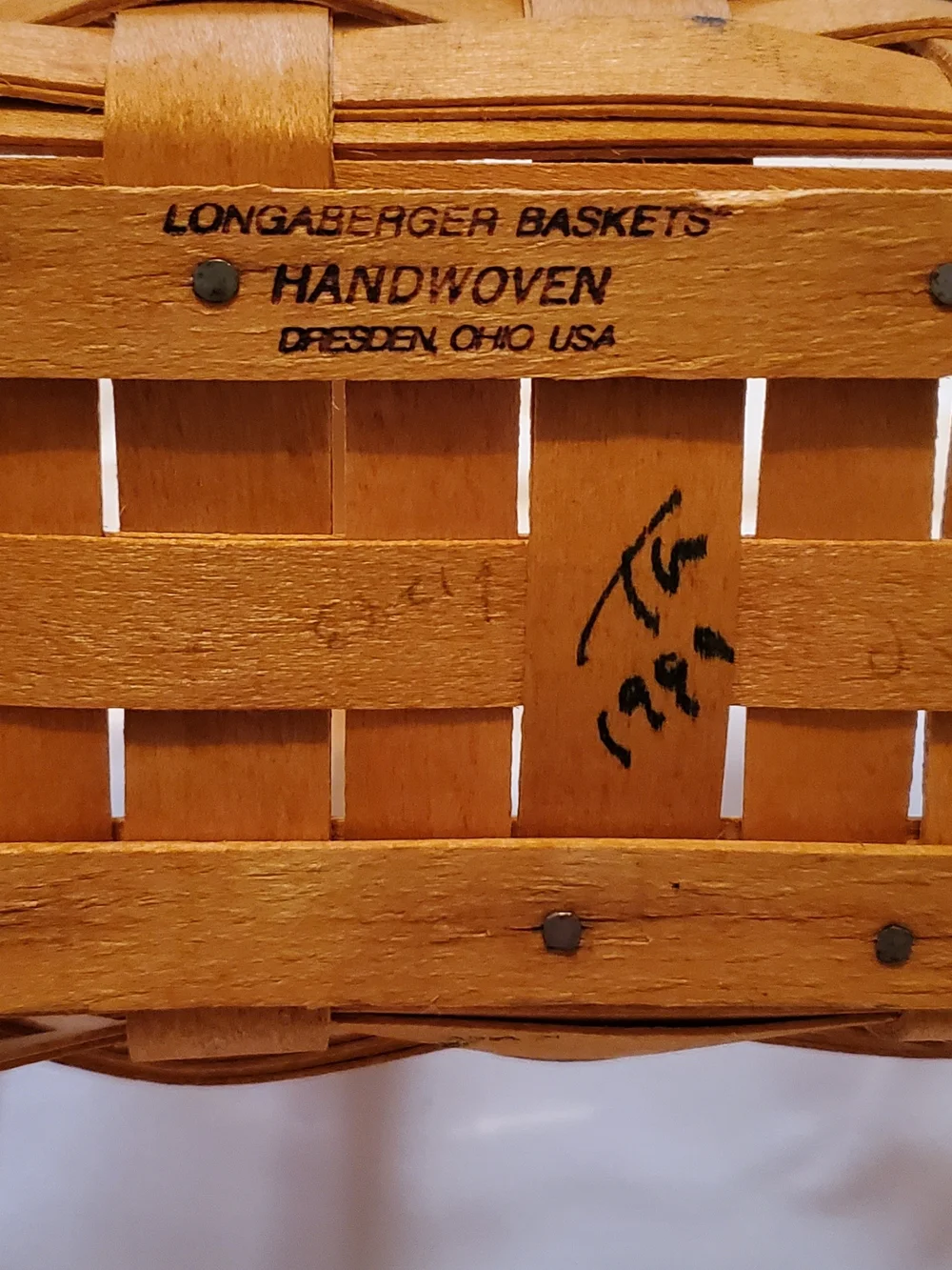 1999 Longaberger Handwoven Basket in Warm Brown